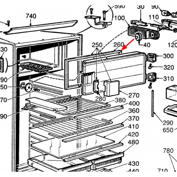 Joint portillon freezer (repère 260) LIEBHERR 7108074