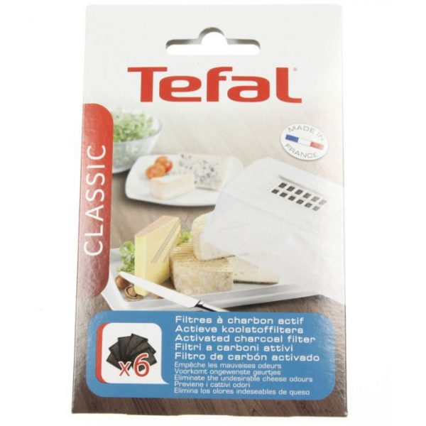 6 Filtres charbon anti-odeur pour boîte à fromage TEFAL 91822120