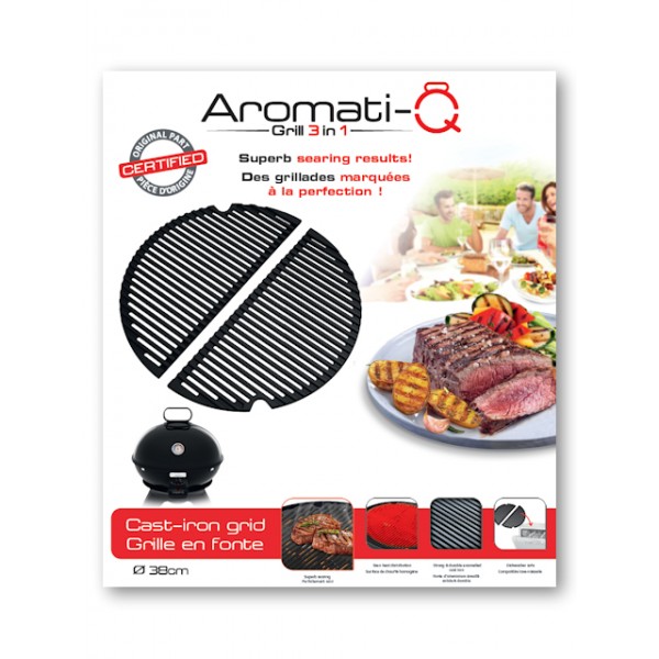 Grille De Cuisson En Fonte Pour Barbecue Aromati Q 3 En 1 Tefal Xa421812