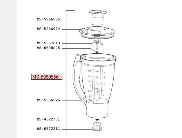BOL BLENDER COMPLET MOULINEX MS-5980556