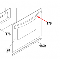 Poignée de porte grise (repère 179)