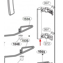 Poignée de porte grise (repère 972)