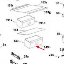 Façade de bac (repère 149n)
