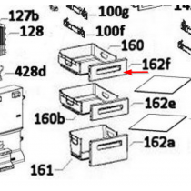 Façade de tiroir (repère 162f)