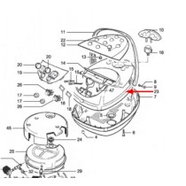 Coque supérieure noire (repère 23)