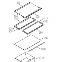 TABLETTE VERRE 515x173mm (repère 930)