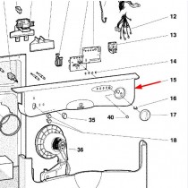 Bandeau blanc Indesit DI70FR (repère 15)