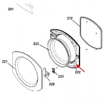 Cadre de porte émaillé blanc (repère 222)