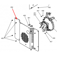 Ecran arrière four droit (repère 464)