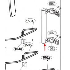 Poignée de porte grise (repère 972)