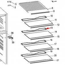 Profil arrière de clayette (repère 13)